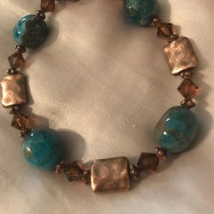 Apatite, Crystal & Copper healing bracelet